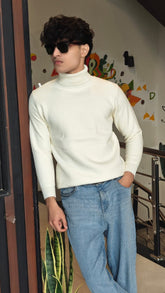 mens off white mock neck